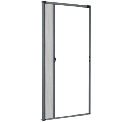 ZANZARIERA LATERALE PORTA FINESTRA PORTE RIDUCIBILE FRIZIONE 115X230 GRIGIO 3411
