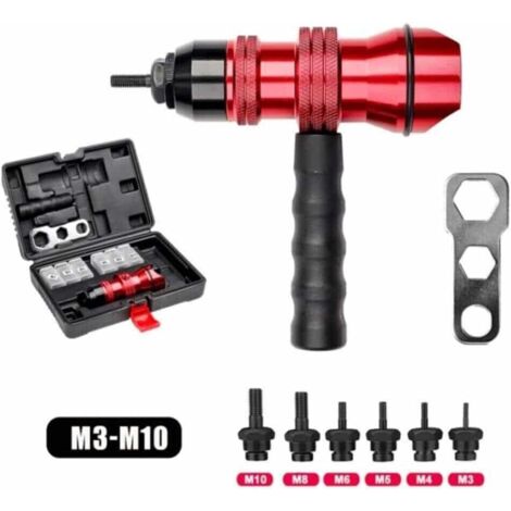 RIVETTATRICE ADATTATORE TRAPANO AVVITATORE M3 M4 M5 M6 M8 M10 VALIGETTA 455xi