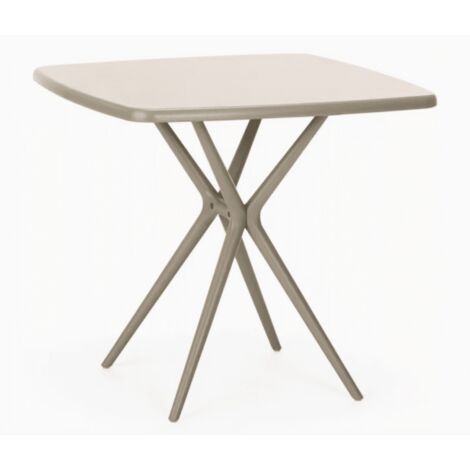 Tavolino Da Esterno In Resina Tortora 47x47x38 Cm - Made In Italy - Foto 2