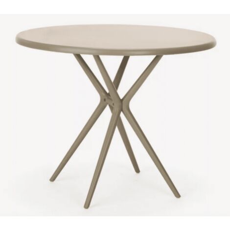 TAVOLO TONDO DA INTERNO ESTERNO GIARDINO POLIPROPILENE CM Ø80x74h TORTORA 627v