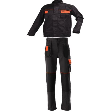 COMPLETO LAVORO GIACCA PANTALONE TUTA GIUBOTTO 2PZ MECCANICO TECNICO TASCHE TO TAGLIA XL