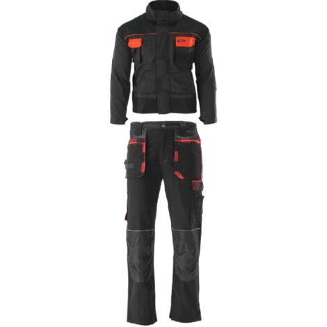COMPLETO LAVORO GIACCA PANTALONE TUTA GIUBOTTO 2PZ MECCANICO TECNICO TASCHE TO TAGLIA XL 375to