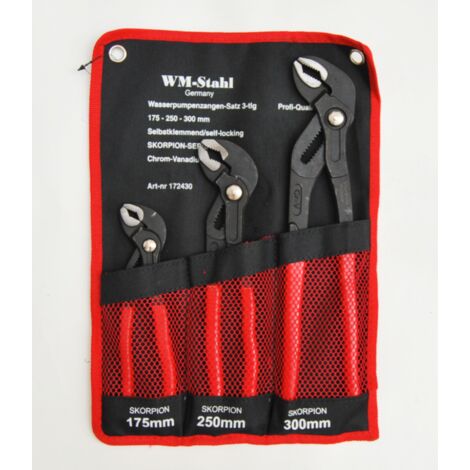 SET PINZE POLIGRIP 3 PZ CON PULSANTE REGOLABILI PAPPAGALLO 175 250 300 mm 909