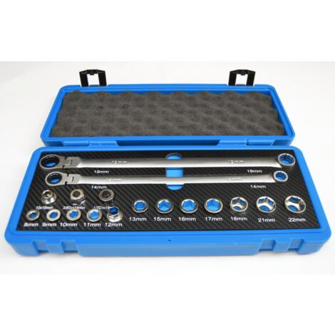 CHIAVI CRICCHETTO SNODO 14 19 MM + BUSSOLE DA 8 A 22 MM ADATTATORI INSERTI 616 B
