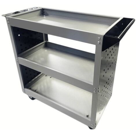 CARRELLO 3 RIPIANI PORTA ATTREZZI UTENSILI 300 kg 4 RUOTE OFFICINA GARAGE 983sa