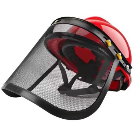 CASCO ELMETTO CON VISIERA A RETE PROTETTIVO GIARDINAGGIO TAGLIAERBA RO