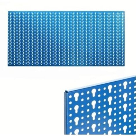 PANNELLO FORATO PORTA ATTREZZI UTENSILI LAVORO OFFICINA MURO PARETE BLU GANCI