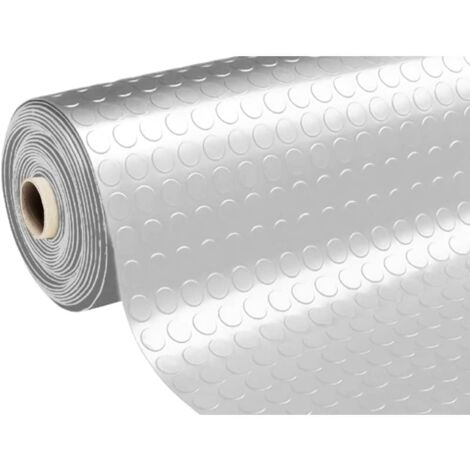 Tappeto gomma antiscivolo tavolo copripavimento bullonato passatoia bolle furgoni pvc cm 100h grigio chiaro 2 mt