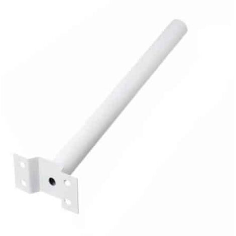 Staffa supporto palo braccio a parete muro per lampione 5cm bianco 593air