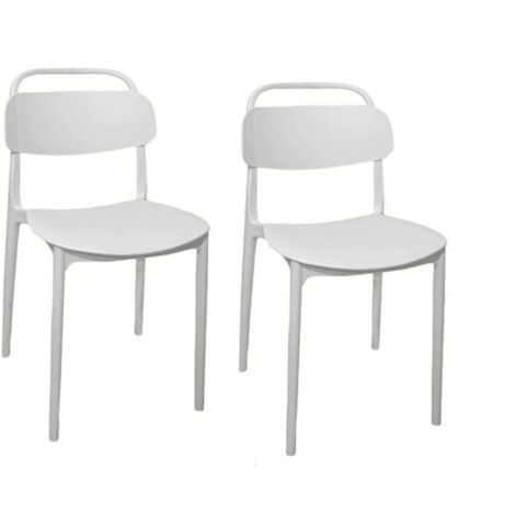 Kit 2 sedie polipropilene cucina bar ristorante sedia interno esterno bianco cue198