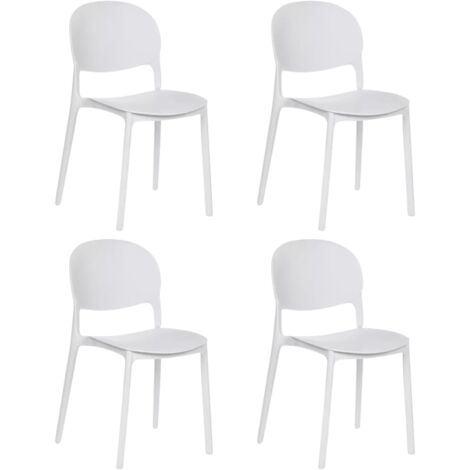 Kit 4 sedie polipropilene cucina bar ristorante sedia interno esterno bianco 150ro (1/5)