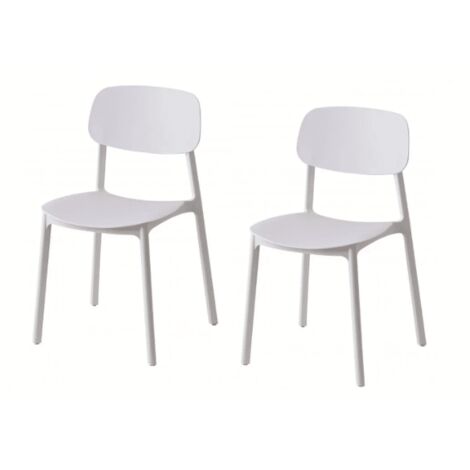 Kit 2 sedie polipropilene cucina bar ristorante sedia interno esterno bianco 719k (1/2)