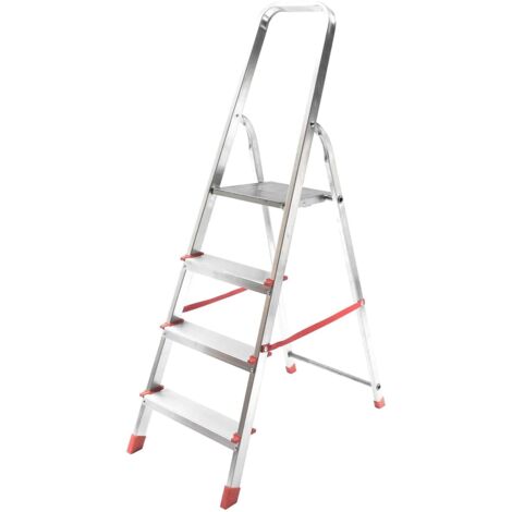 Scala scaletta alluminio domestica 4 gradini pieghevole leggera h 147cm portata 150kg 101cz