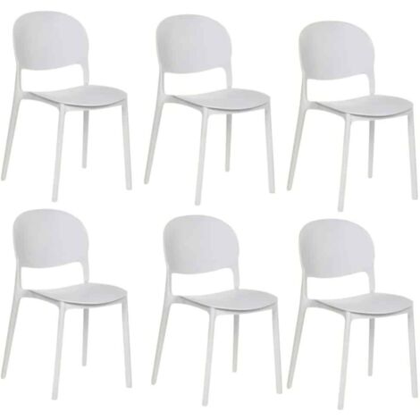 Kit 6 sedie polipropilene cucina bar ristorante sedia interno esterno bianco 150ro (1/5)