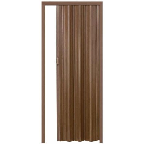 Porta a soffietto scomparsa pvc noce venato rilievo chiusura magnetica casa maniglia cm 215x84  2715