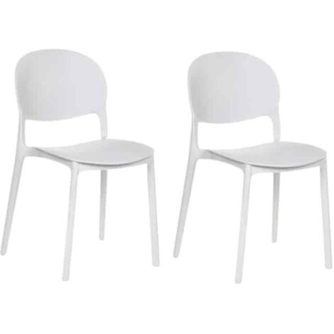 Kit 2 sedie polipropilene cucina bar ristorante sedia interno esterno bianco 150ro (1/5)