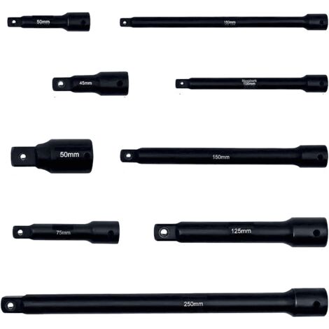 Set prolunghe rinforzate prolunga chiavi a bussola adattatore 1/4&quot 3/8&quot 1/2&quot 9 pz 621ls
