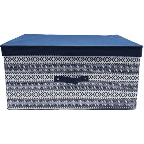 Contenitore scatola salvaspazio armadio abiti biancheria per cambio stagione cm 60x50x30 blu 659ds