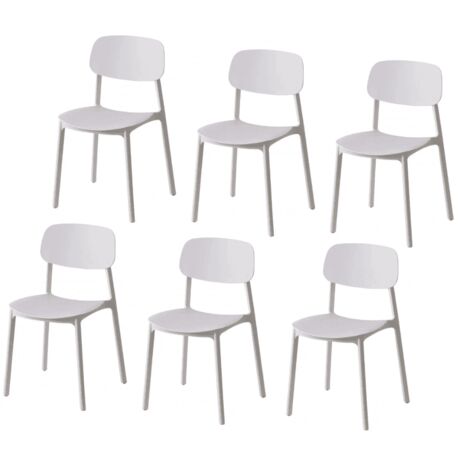 Kit 6 sedie polipropilene cucina bar ristorante sedia interno esterno bianco 719k