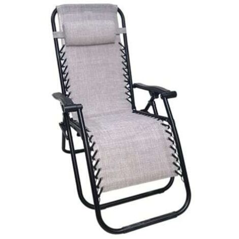 Sdraio pieghevole sedia poltrona campeggio mare giardino metallo grigio 620ds