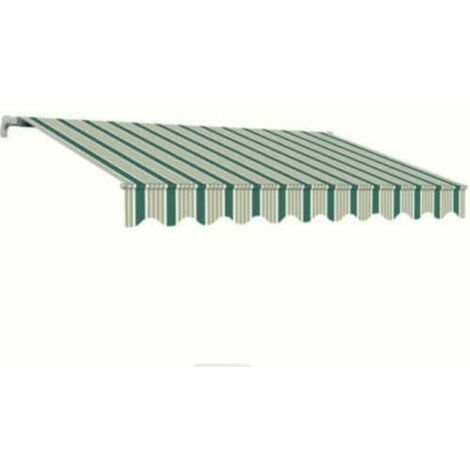 TENDA SOLE AVVOLGIBILE BALCONE BARRA QUADRA 3x2 RIGATA VERDE BIANCO BRACCI 1801