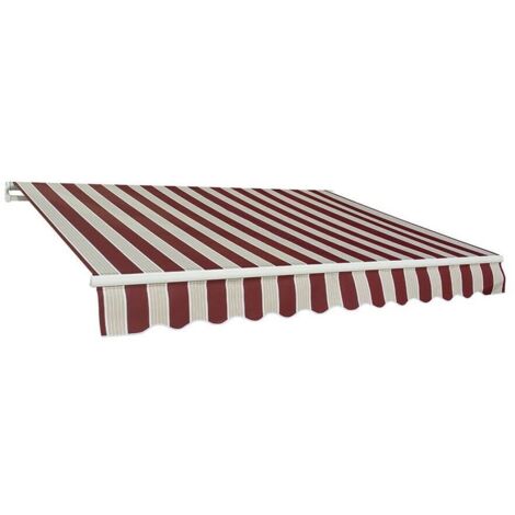 TENDA SOLE AVVOLGIBILE BALCONE BARRA QUADRA 3x2 RIGATA BEIGE BORDEAUX 1800