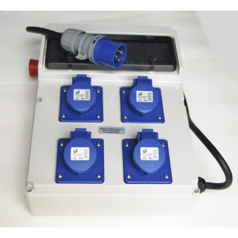 QUADRO ELETTRICO DA CANTIERE DISTRIBUZIONE 4 PRESE CERTIFICAZIONE TASTO EMERGENZA 16A PO-FRI108P