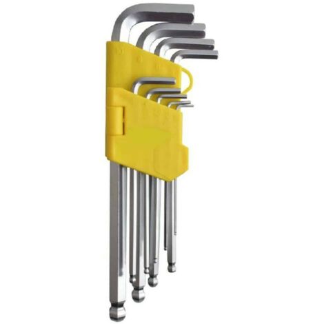 SET CHIAVI ESAGONALI LUNGHE 9 PZ BRUGOLA L CHIAVE 1,5 10 MM BALLPOINT 207BA