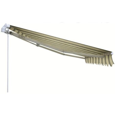 TENDA DA SOLE BALCONE ESTERNO AVVOLGIBILE RULLO 3x2 mt INCLINAZIONE FISSA BEIGE/VERDE RIGATA 260v (1/3)