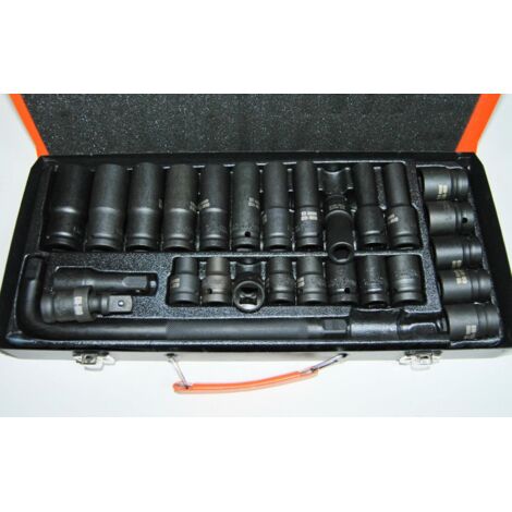 BUSSOLE 27 PZ RINFORZATE AVVITATORE PNEUMATICO 1/2" 8 24 MM PROLUNGA 374