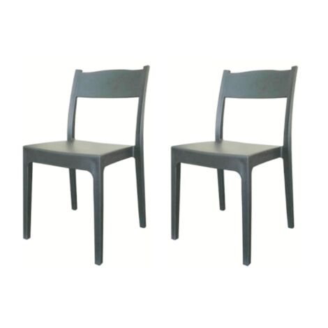 KIT 2 SEDIE POLIPROPILENE BAR RISTORANTE SEDIA INTERNO ESTERNO GIARDINO ANTRACIT