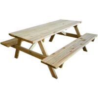 TAVOLO PICNIC PIC NIC LEGNO PANCHE ESTERNO GIARDINO CAMPEGGIO 170x180x70 cm 491r
