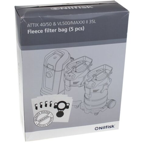 Nilfisk - bolsas para aspiradoras - attix 40/50- set 5pz - 107419592 - 5715492213252