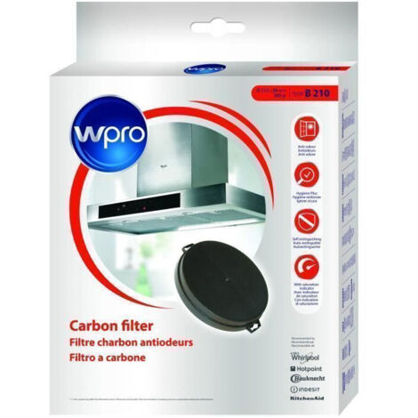 Wpro CHF210/1 filtro de carbón redondo negro 210 mm