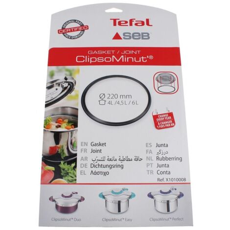 Seb - junta de olla de presión - clipso minut duo / easy / perfect -5 / 6 l - ø 220mm - x1010008 - 3045380011120