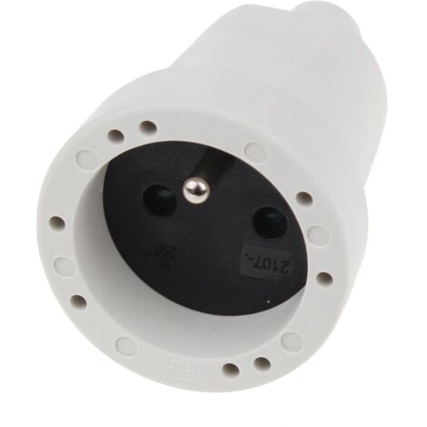 Universeel - enchufe de embrague pvc flexible 16a tierra blanca - 2107b - 8429760243748