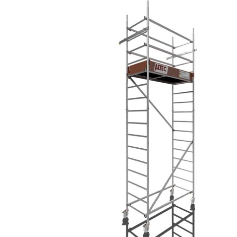 Rollfix 2.0 500, hauteur de travail 5m, roues d'échafaudage incluses (Ø125mm) & ancrages muraux