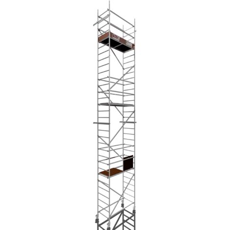Rollfix 2.0 900, hauteur de travail 9m, roues d'échafaudage incluses (Ø125mm) & ancrages muraux