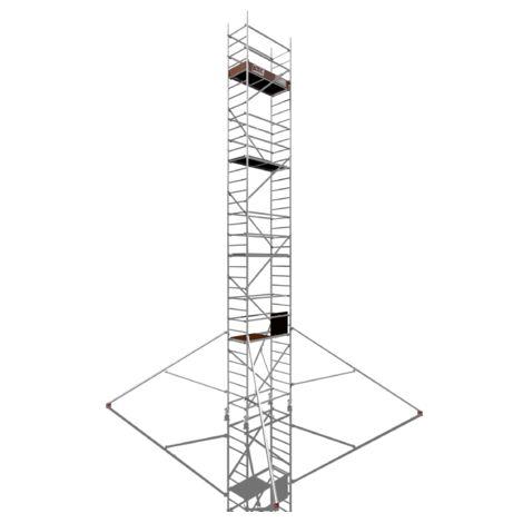 Rollfix 2.0 1000, hauteur de travail 10m, roues d'échafaudage incluses (Ø125mm) & stabilisateur triangulaire