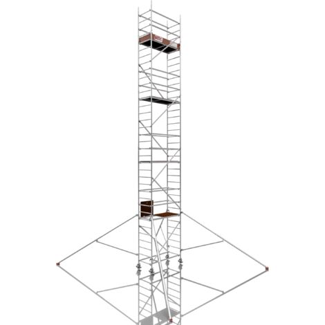 Rollfix 2.0 1000, hauteur de travail 10m, roues d'échafaudage incluses (Ø150mm) & stabilisateur triangulaire