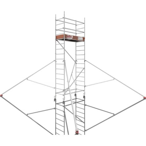 Rollfix 2.0 500, hauteur de travail 5m, roues d'échafaudage incluses (Ø125mm) & stabilisateur triangulaire