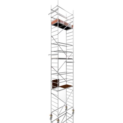 Rollfix 2.0 800, hauteur de travail 8m, roues d'échafaudage incluses (Ø150mm) & ancrages muraux