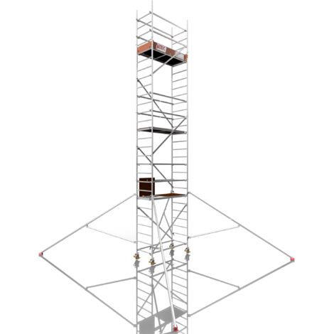 Rollfix 2.0 800, hauteur de travail 8m, roues d'échafaudage incluses (Ø150mm) & stabilisateur triangulaire