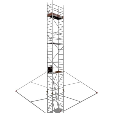 Rollfix 2.0 900, hauteur de travail 9m, roues d'échafaudage incluses (Ø150mm) & stabilisateur triangulaire (1/5)