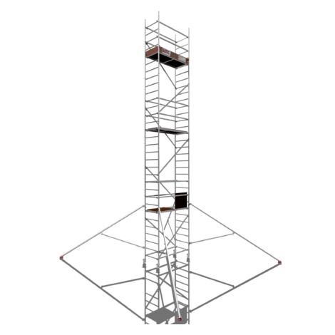 Rollfix 2.0 900, hauteur de travail 9m, roues d'échafaudage incluses (Ø125mm) & stabilisateur triangulaire