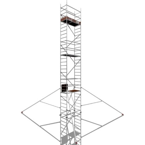 Rollfix 2.0 900, hauteur de travail 9m, pieds d'échafaudage incluses & stabilisateur triangulaire