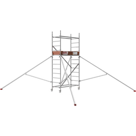 Rollfix 2.0 400, hauteur de travail 4m, roues d'échafaudage incluses (Ø125mm) & stabilisateur triangulaire