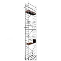 Rollfix 2.0 800, hauteur de travail 8m, roues d'échafaudage incluses (Ø125mm) & ancrages muraux
