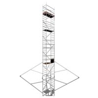 Rollfix 2.0 1000, hauteur de travail 10m, roues d'échafaudage incluses (Ø125mm) & stabilisateur triangulaire