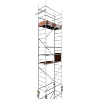 Rollfix 2.0 600, hauteur de travail 6m, roues d'échafaudage incluses (Ø150mm) & ancrages muraux
